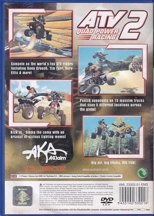 ATV Quad Power Racing 2 - PS2 (B Grade) (Genbrug)